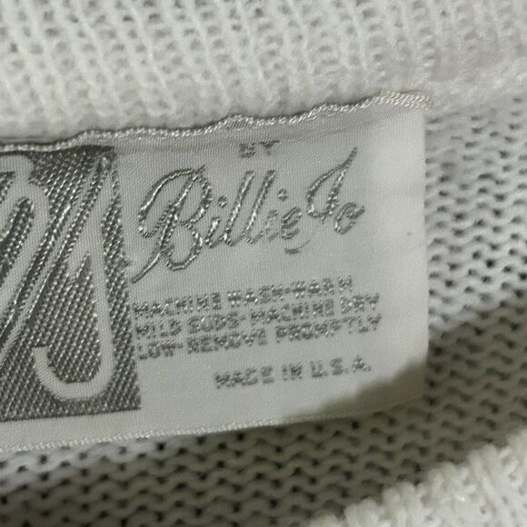 Vintage Billie Jo Cardigan Sweater Size Medium Large?? White Pink Floral Cottage - Picture 6 of 8